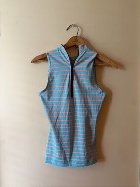 J. Crew Striped Rash Guard Tank - Turquoise & Coral